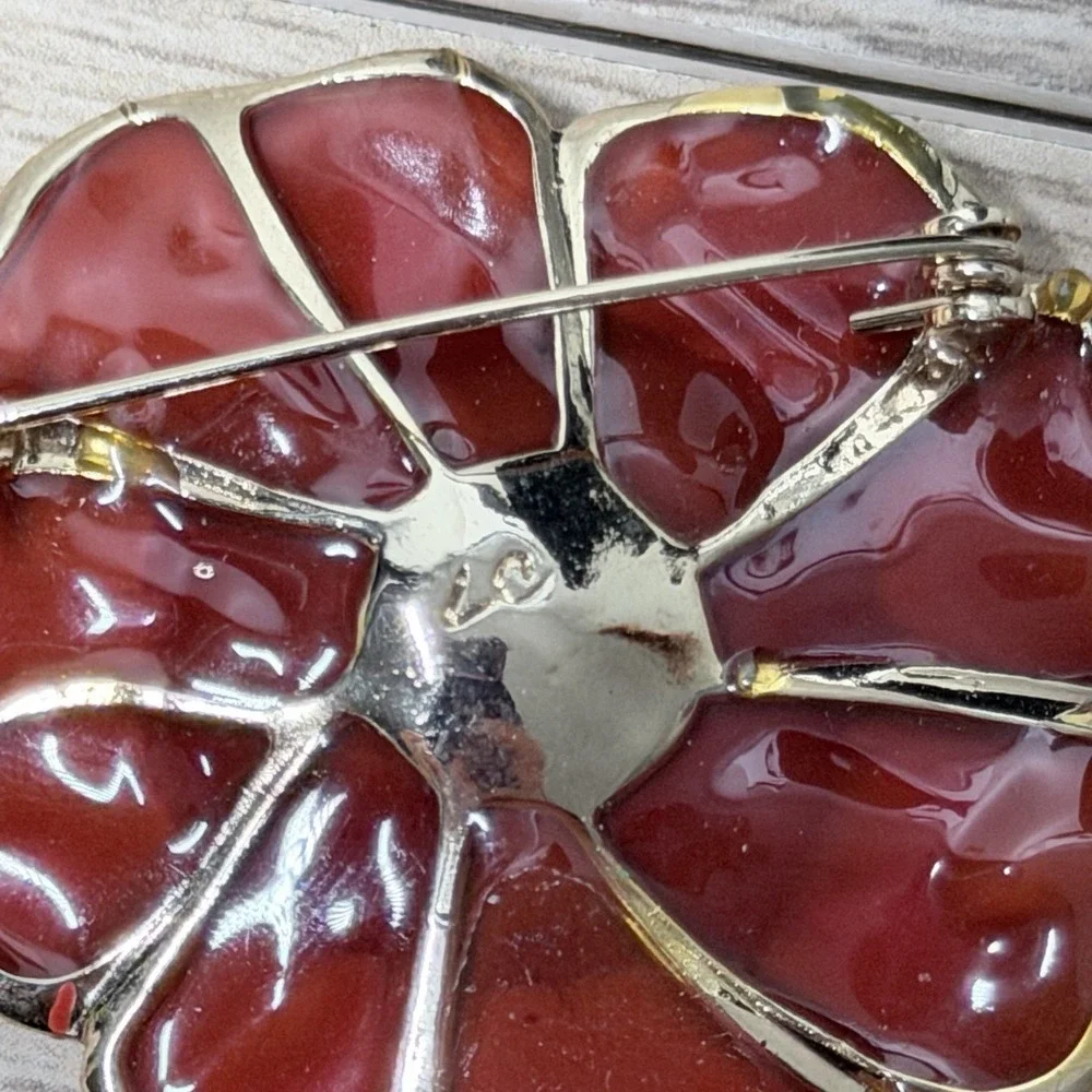 Vintage Liz Claiborne Flower Brooch Vintage Inspired Cottagecore Statement‎ Pin